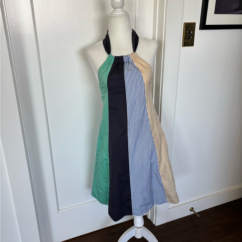 Tibi Patchwork cotton Halter Dress Sz XXS #0737
